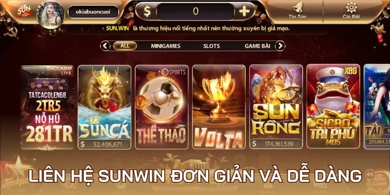 Liên hệ Sunwin đơn giản và dễ dàng