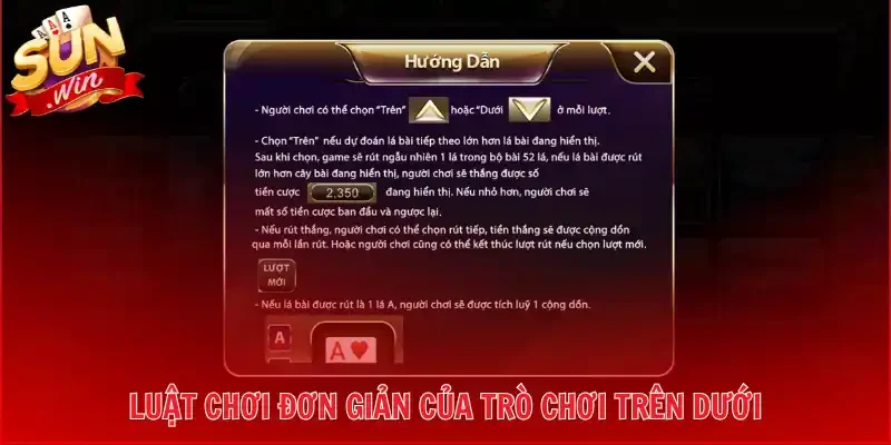 Luật chơi đơn giản của trò chơi trên dưới